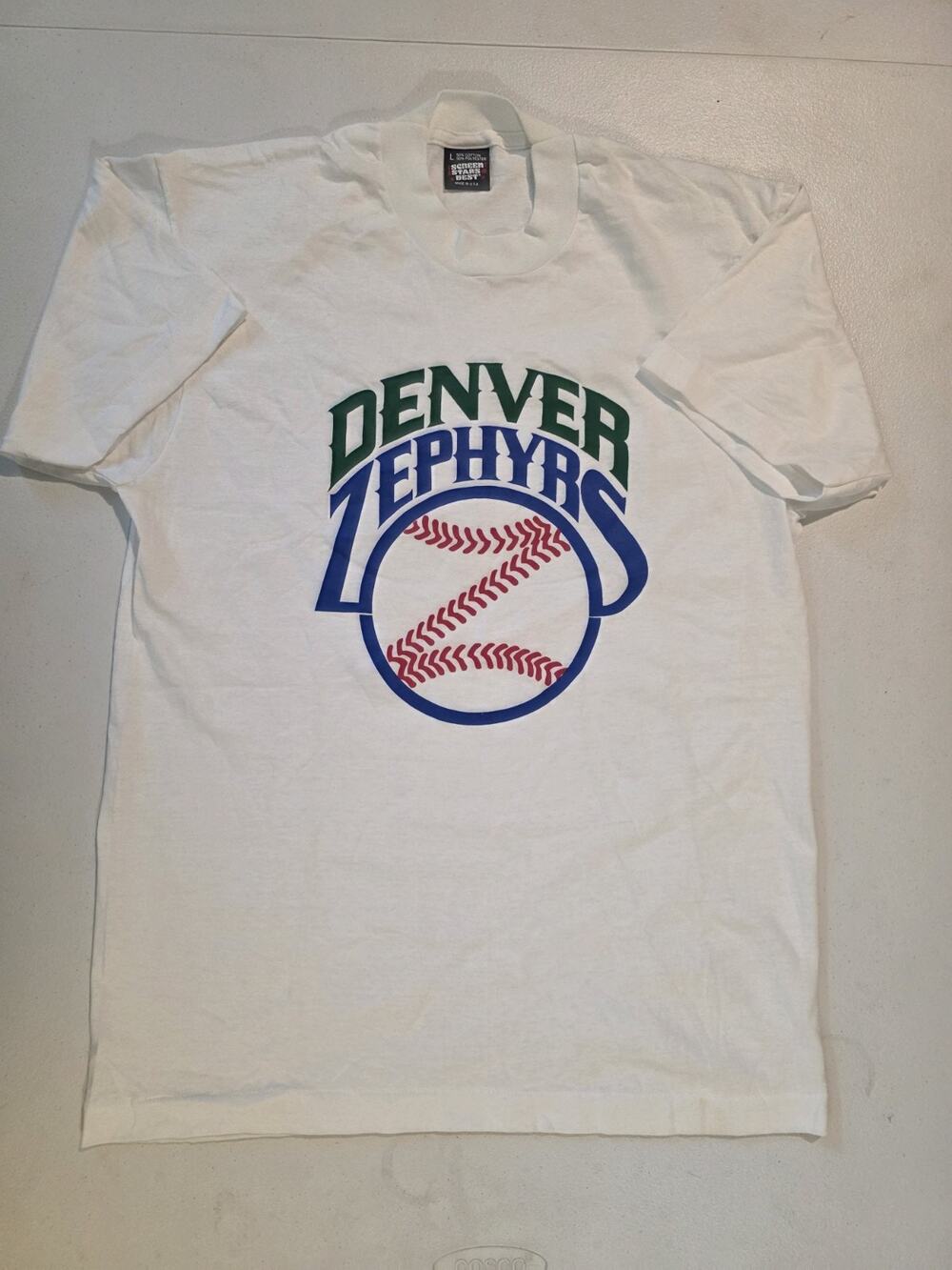 Vtg Denver Zephyrs Baseball Shirt Screen Stars Best Made USA Adult Large
